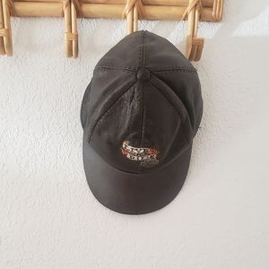 Vintage Harley Davidson Leather baseball Cap
